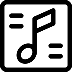 Playlist Square Button Sticker Svg Vector, Free Vectors File